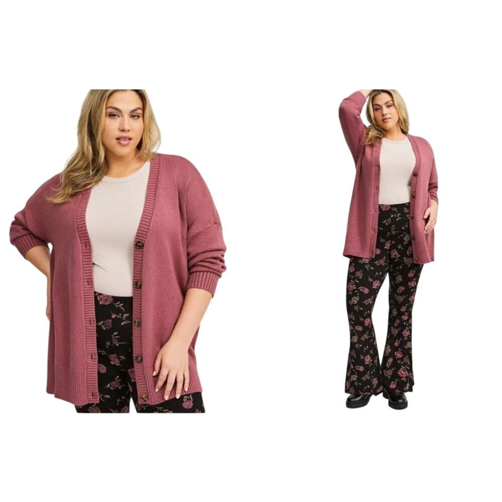 Torrid Size 4 Button Down Drop Shoulder Boyfriend… - image 1